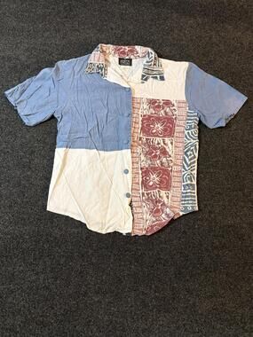 Fritzi California Shirt Womens S Multicolor Floral Hawaiian Button Up Rayon